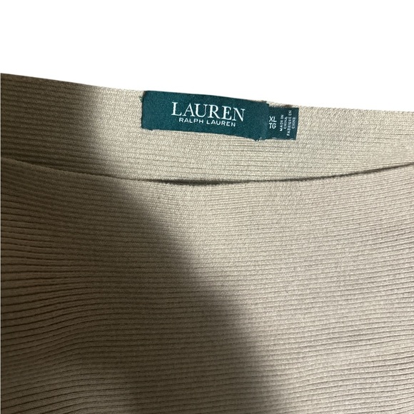 Lauren Ralph Lauren XL Tan Ribbed Knit Boatneck Dolman Sleeve Sweater - Picture 5 of 7